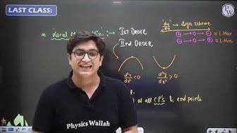 'Video thumbnail for Application of Derivative by Sachin Sir physics Wallah class 12th L9#physicswallah#nothingphone1'