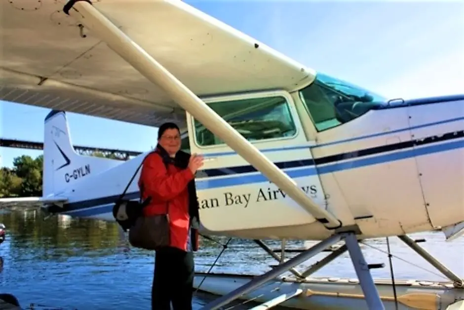 Monika on the way to the 30000 islands in Canada