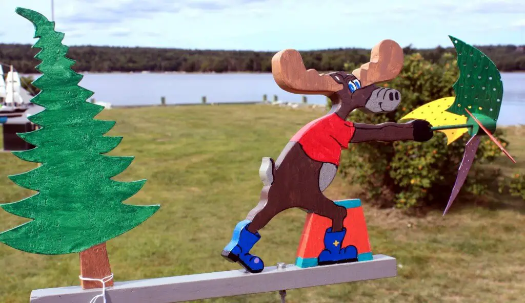 Wind chime with elk on the coast of Nova Scotia