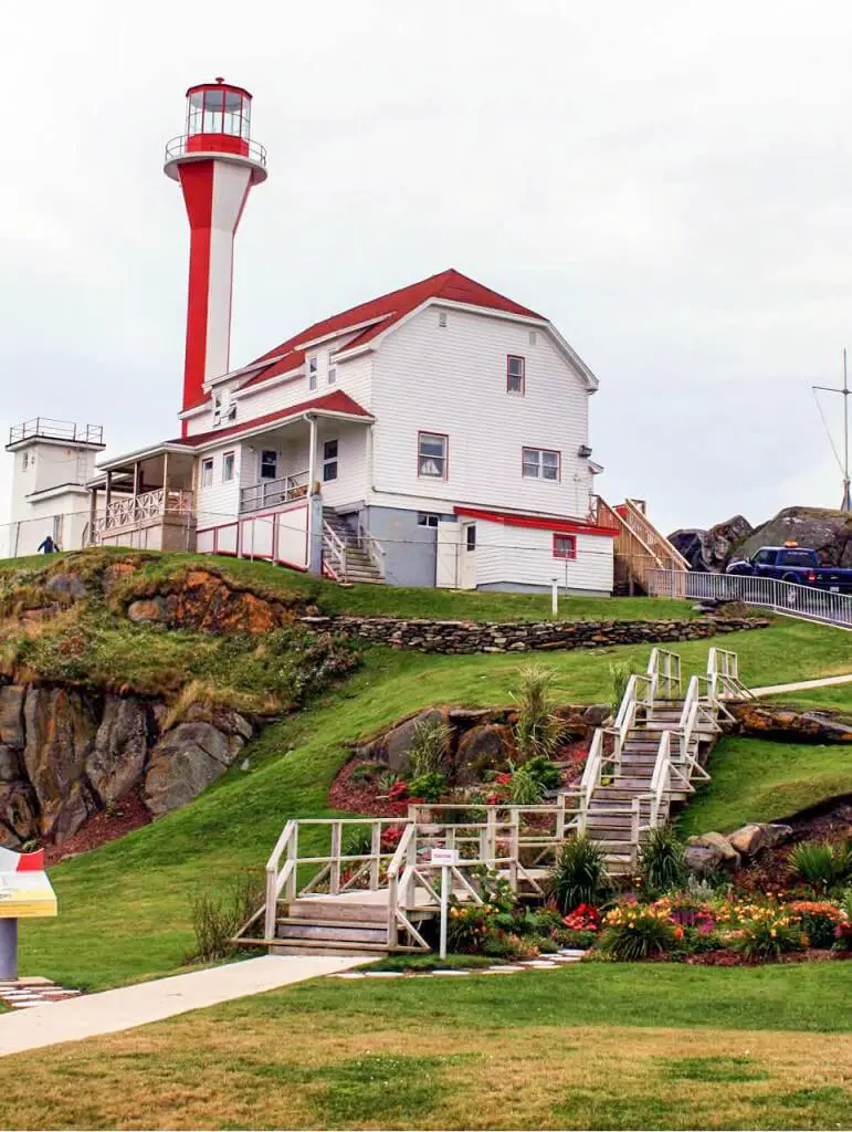 Lighthouse at Cape Fourchu at Yarmouth Lighthouse Route Nova Scotia