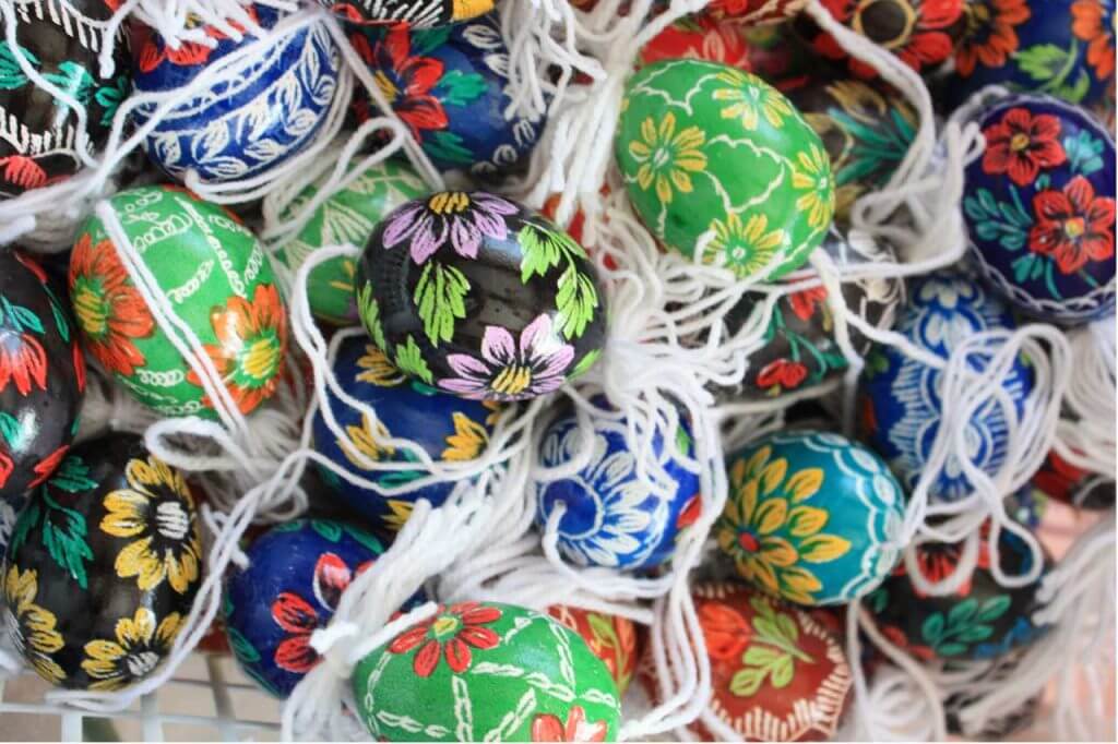 Easter eggs as they are decorated in Croatia - Easter tradition in Burgenland