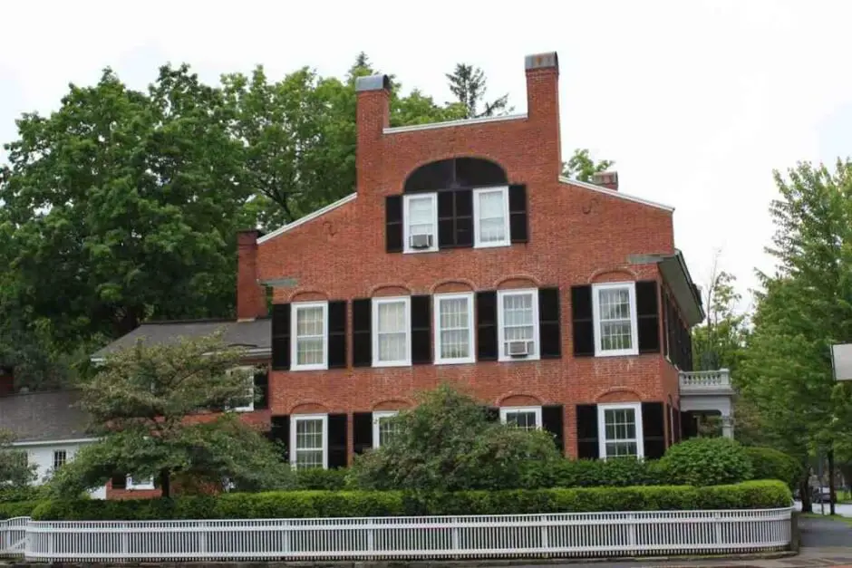 One of the apartment buildings in Woodstock, Vermont's Green Mountain Villages town park