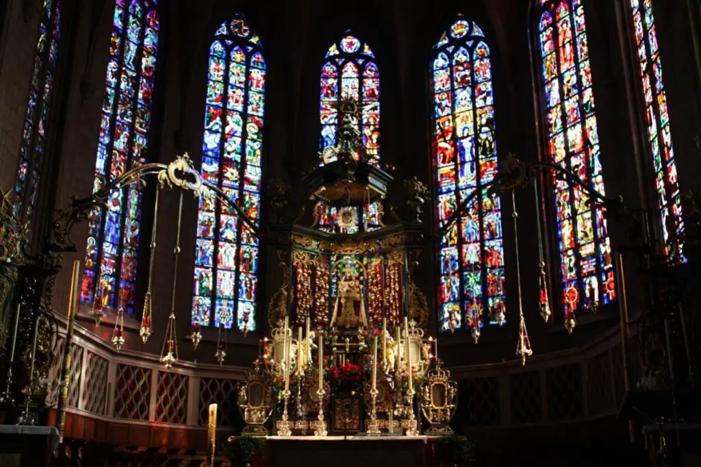 The modern chancel in the cathedral - Luxembourg city sights