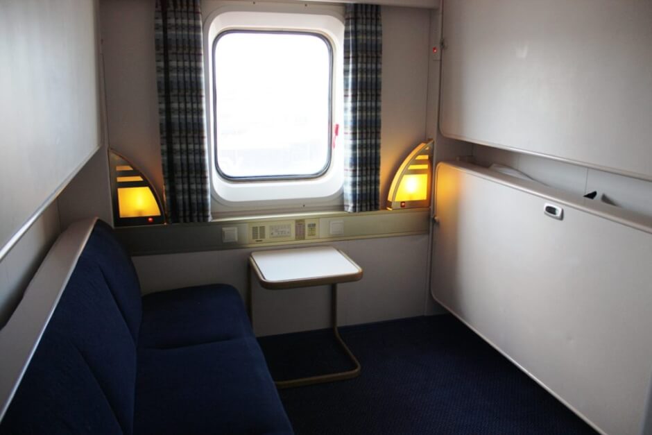 Four person cabin on board the Copenhagen Oslo ferry