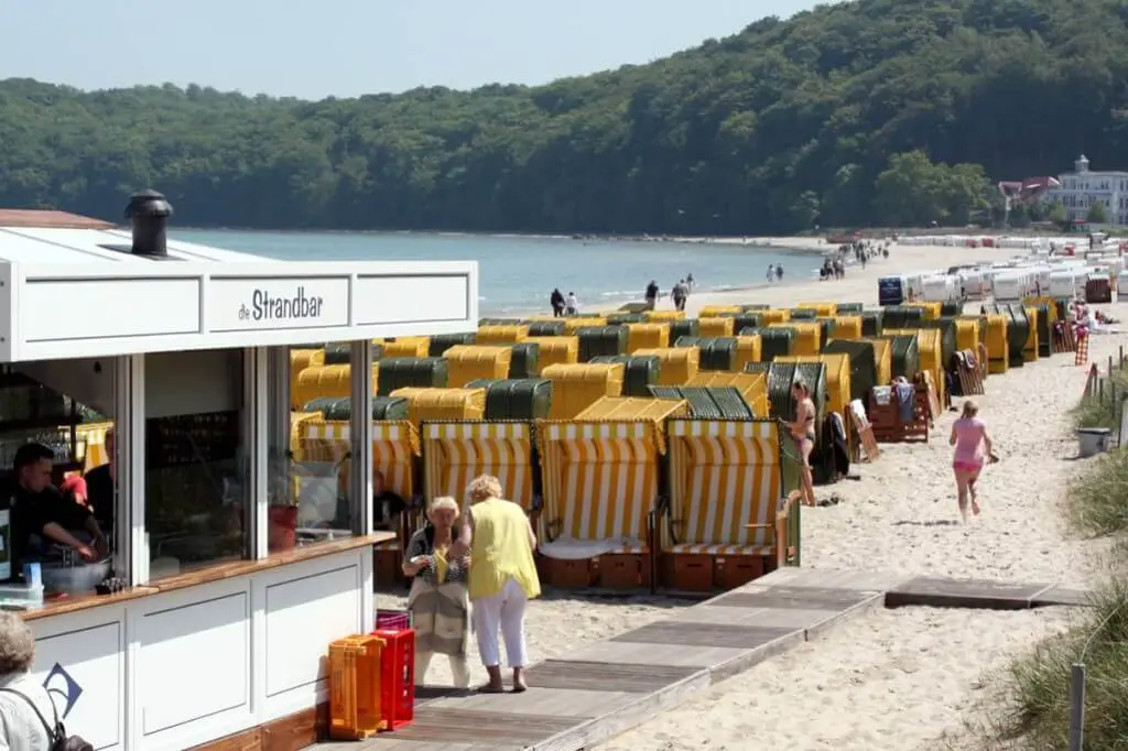 Beach bar on the beach in the seaside resort Binz