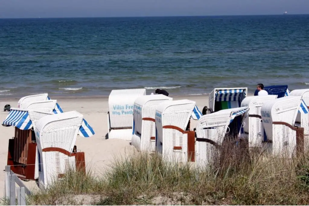 The beach in the seaside resort of Binz - beach chairs on the beach of Binz