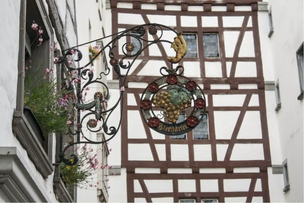 Biergarten Schild in Stein am Rhein