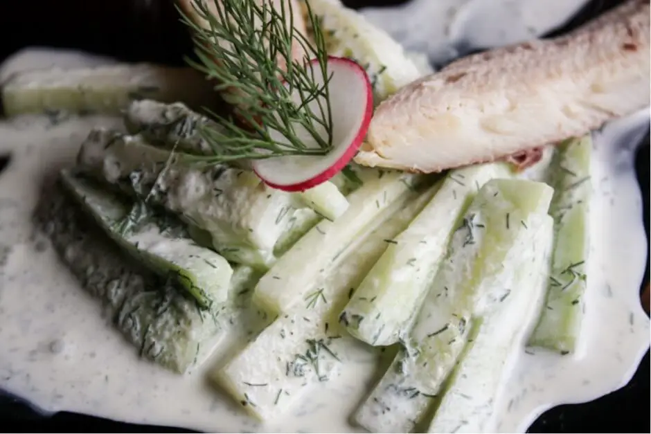 Cucumber salad at Hotel Restaurant Rheingerbe in Stein am Rhein