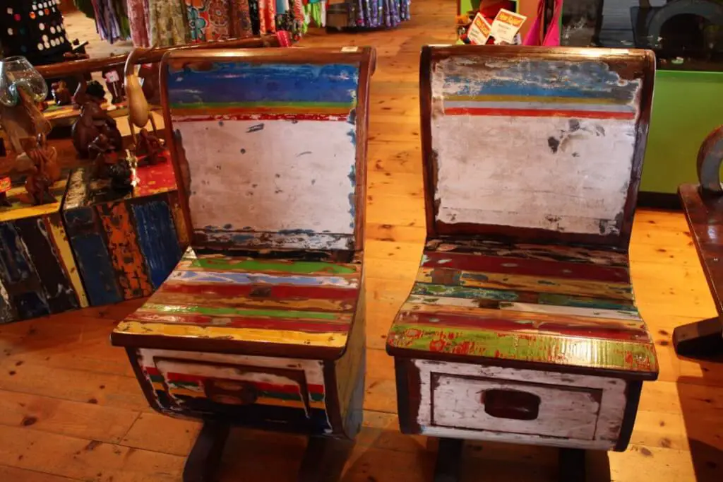 Colorful painted old chairs in Victoria By the Sea