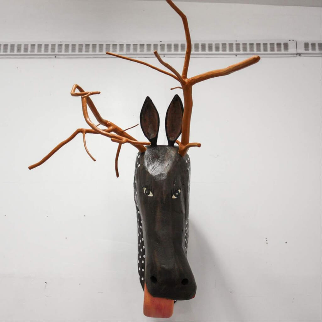 Elk with driftwood antlers by William Roach