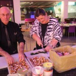 Petar and I preparing the pretzel dumplings