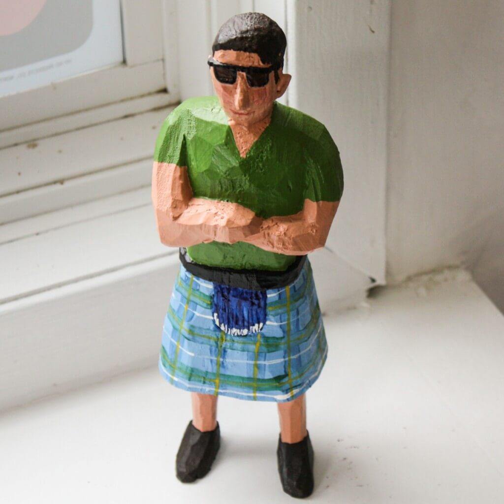 Scot with kilt and sunglasses by William Roach