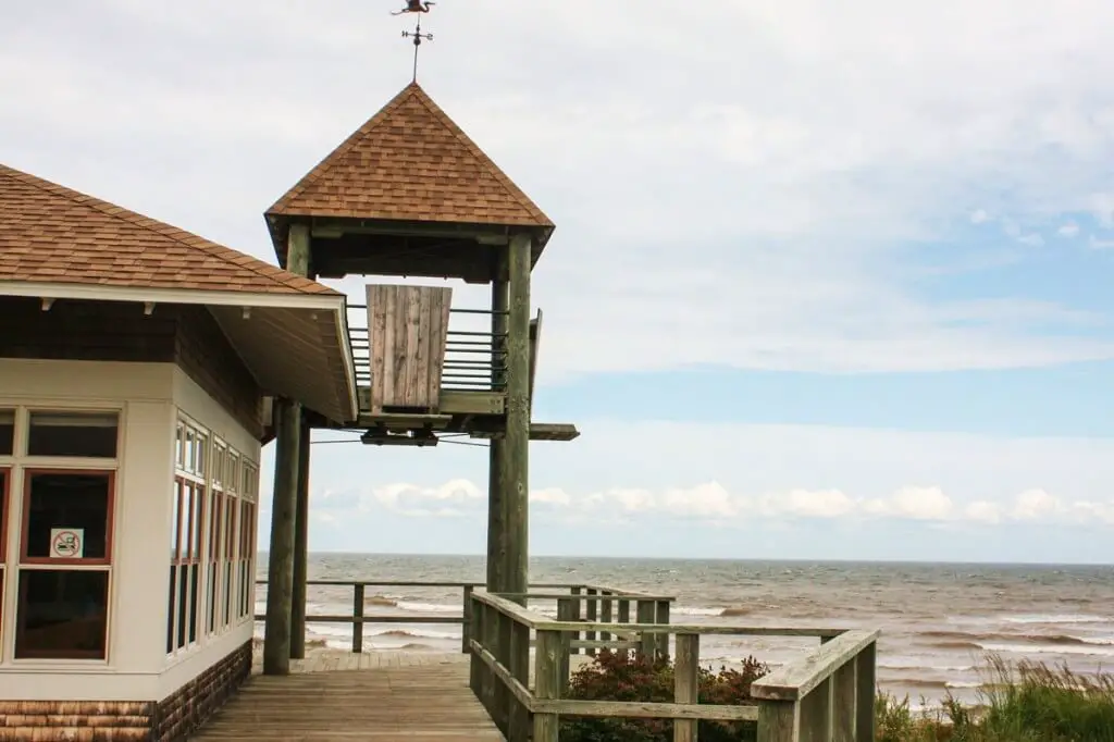 The observation tower at the Irving Eco Center