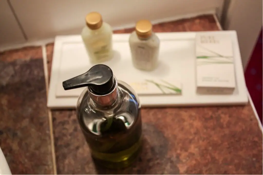 Bathing accessories in the romantic hotel Scheelehof Stralsund