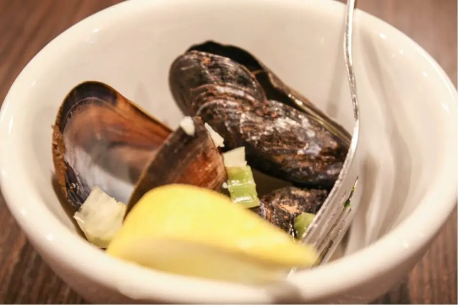Mussels in vegetable broth at the Charlottetown PEI restaurants