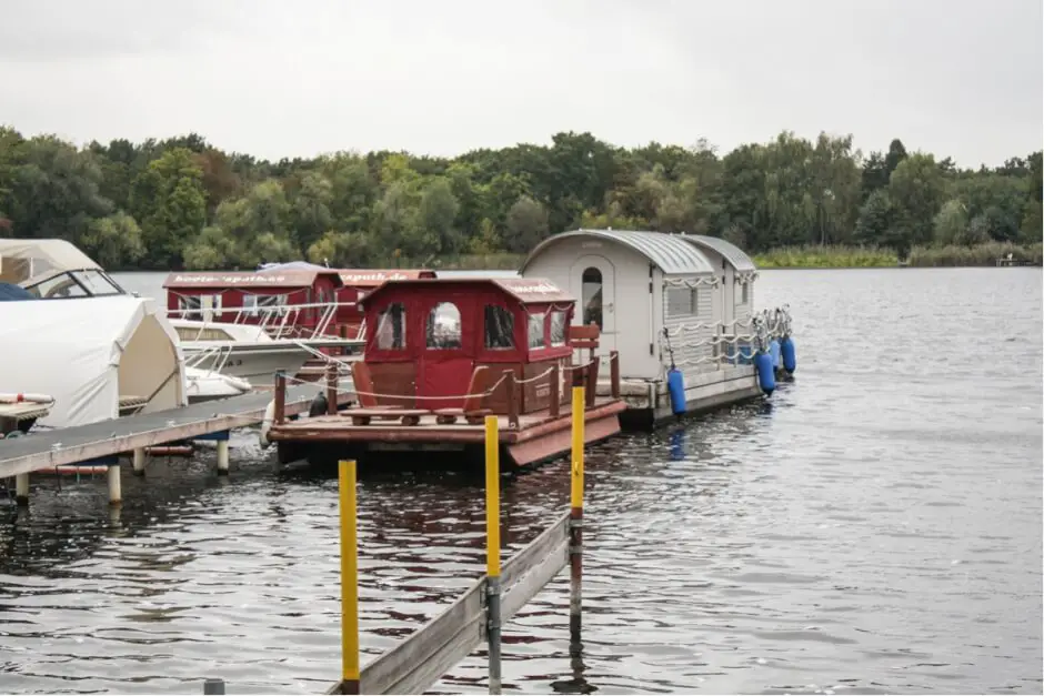 Quaint houseboats on the Templiner lake