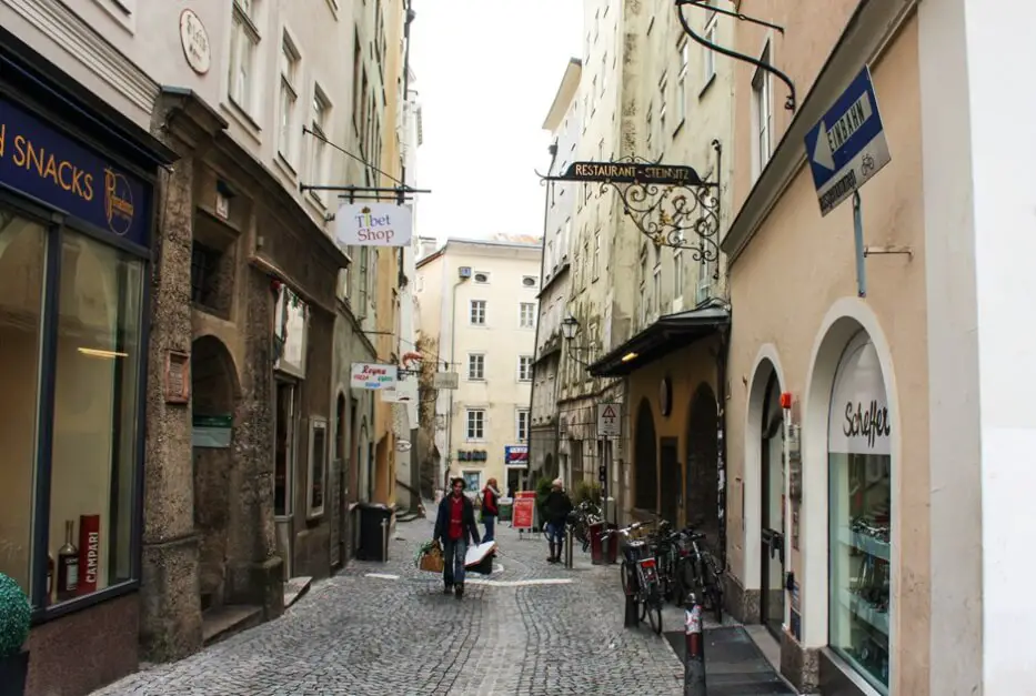 Stille Nacht Heilige Nacht in der Steingasse in Salzburg