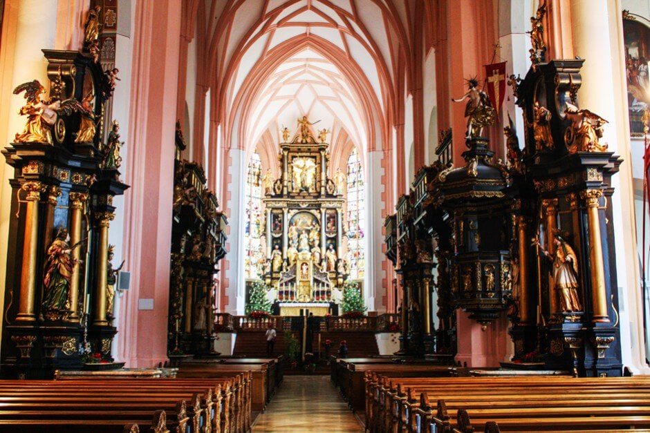 Main nave of St. Michael's Basilica in Mondsee