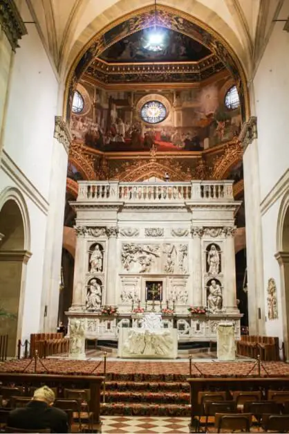 Shrine in the Loreto Basilica in Marche Italy
