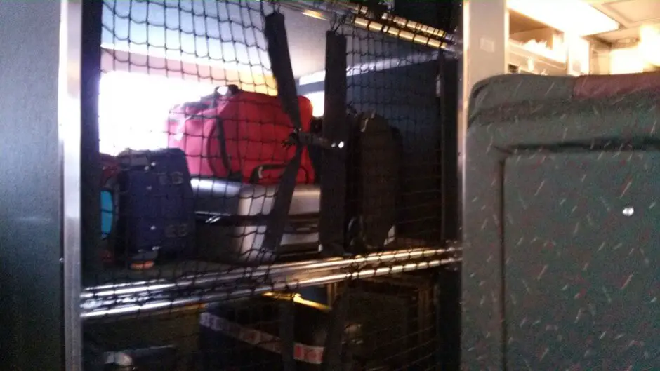 Storage for large luggage in VIA Rail Business Class