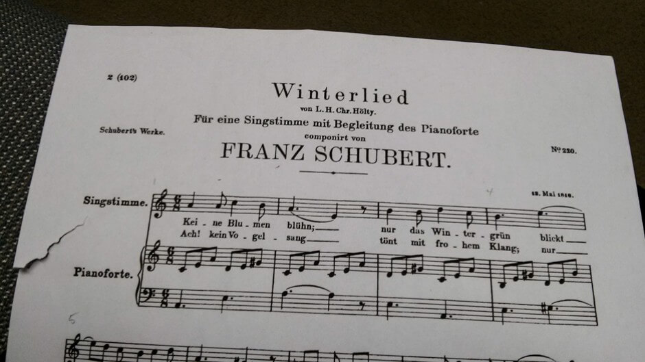 Franz Schubert Winterlied vom Glockenspiel Ottawa