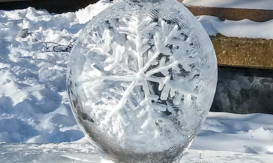 Snowflake in the ice