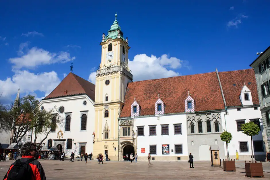 The central city square of Bratislava
