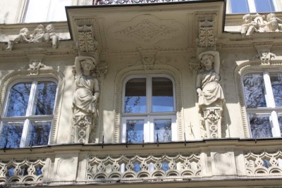 Glorious balconies in the Leopoldstadt in Vienna