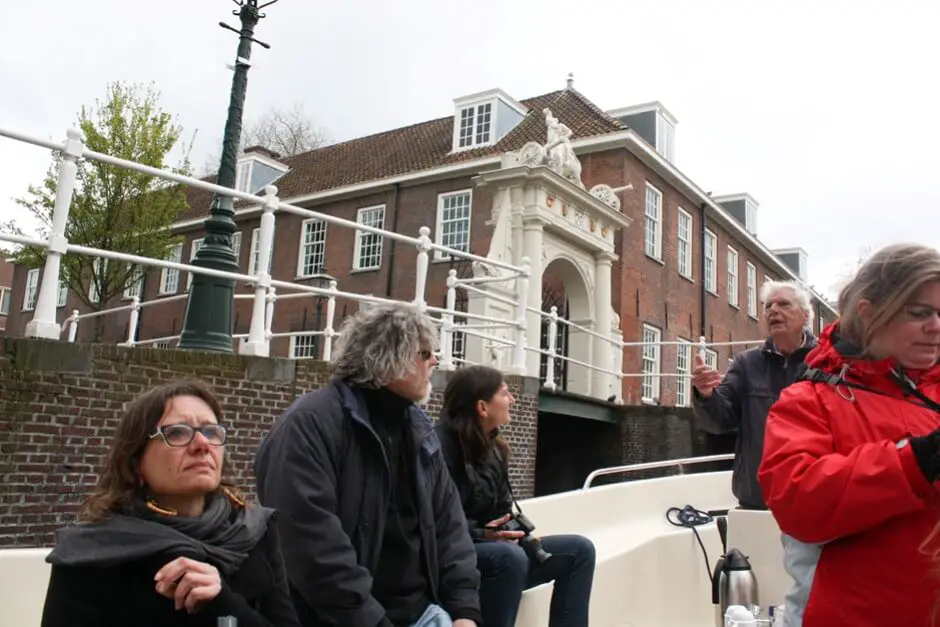 Captain Rien explains what we see on our tour through Leiden Holland