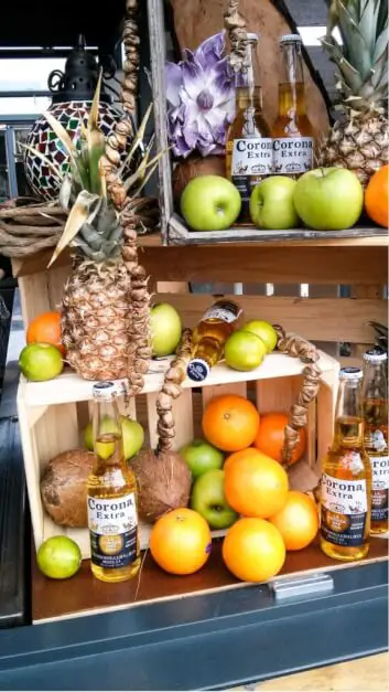 Fruit for live cooking for dinner on the beach