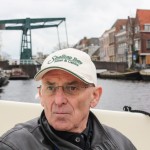 Petar enjoys our boat tour through Leiden Holland