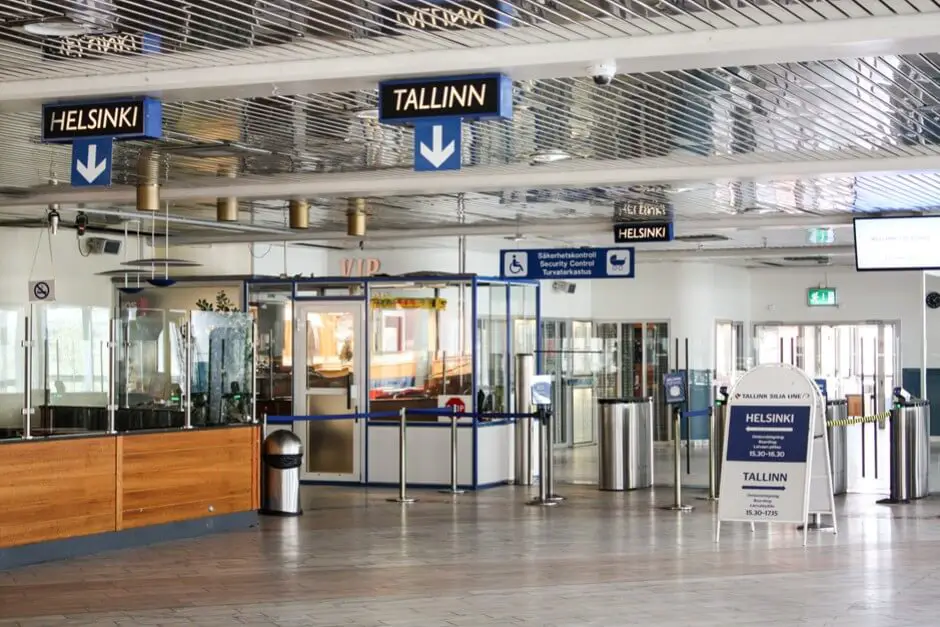 Check-In am Terminal in Stockholm zu unserer Mini Kreuzfahrt Ostsee