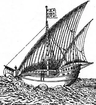 Portugiesische Karavelle für die Seefahrt Portugals