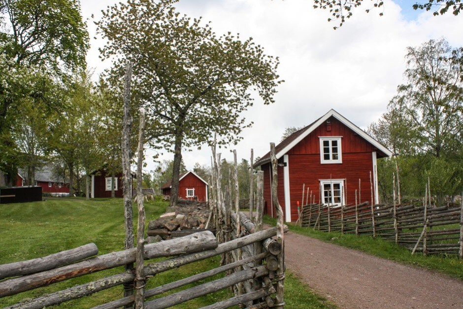 The typical fences of Smaland in Asens By - Bullerbü and Lönneberga