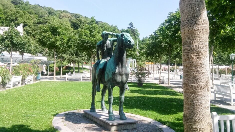 Equestrian statue in the spa park
