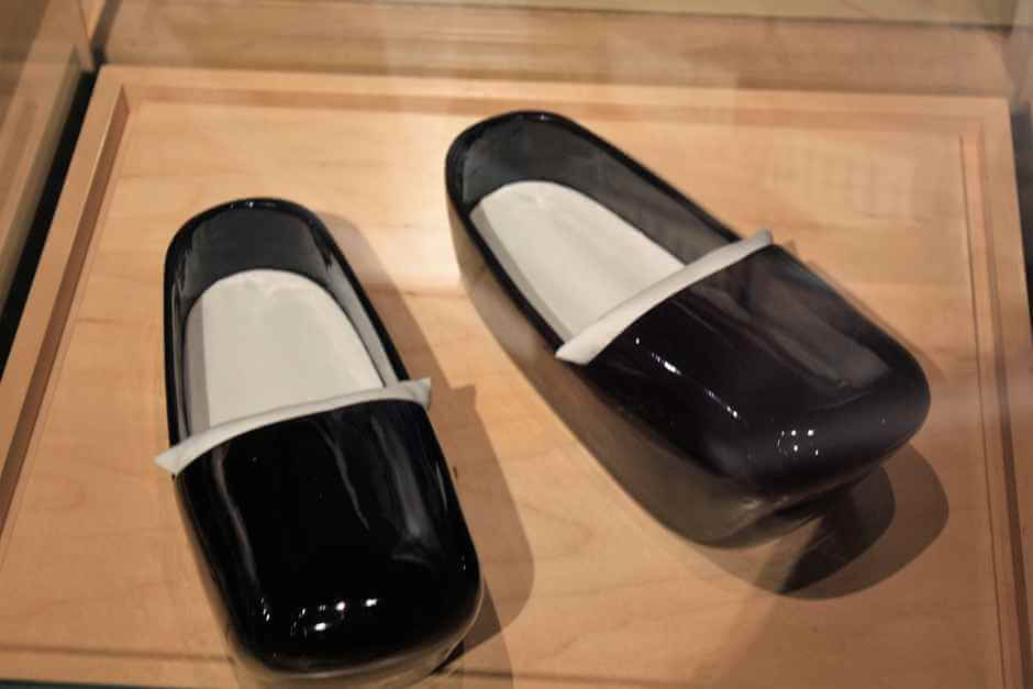 Asagutsu shoes from Hindu Shinto priests in the Bata Shoe Museum Toronto