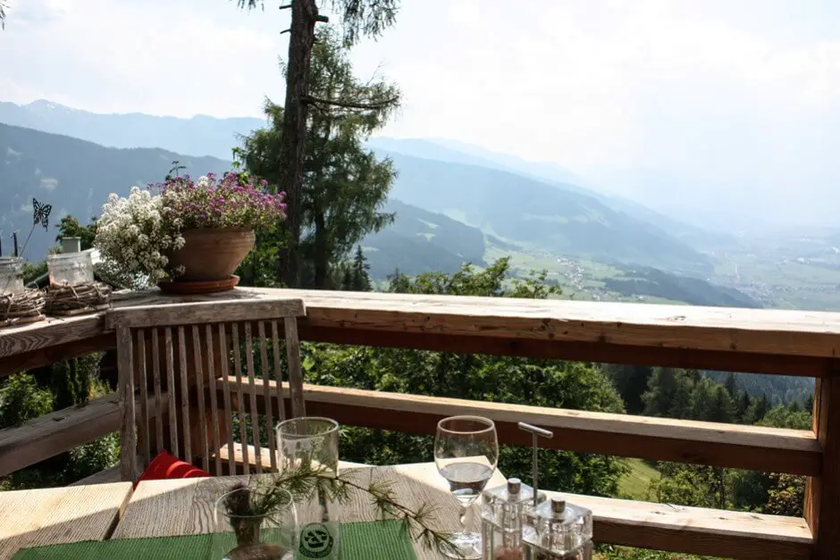 The Inn Valley from above in the Biohotel Grafenast