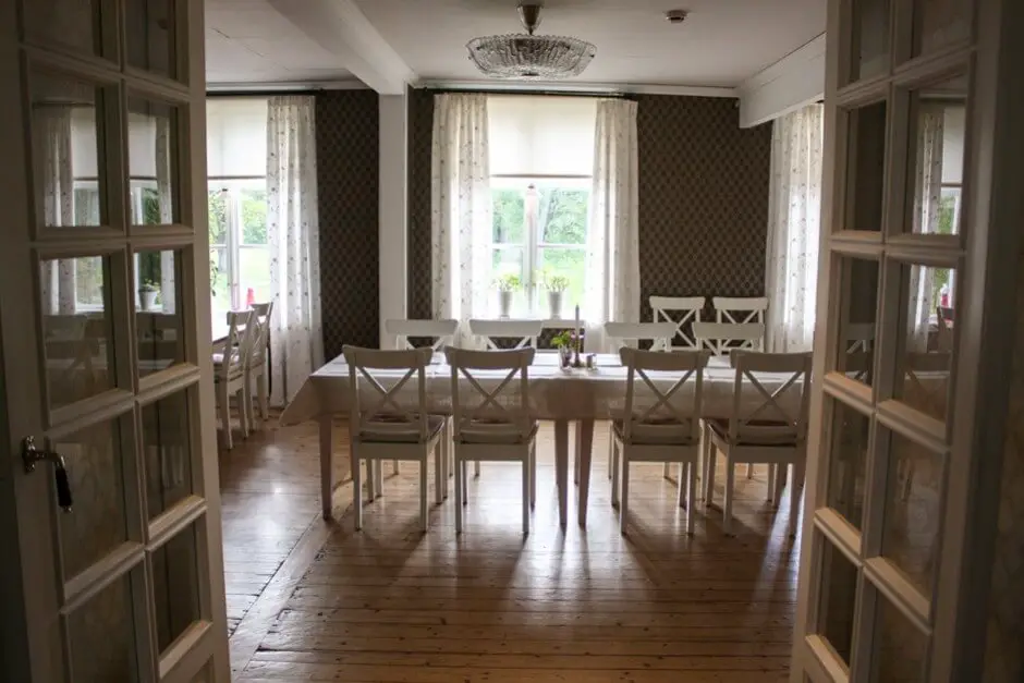 The dining room in Grimsnäs Herrgard