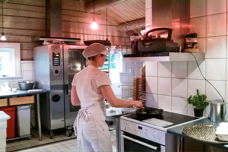 In the bakery, the cheese cake is made on Smaländer style