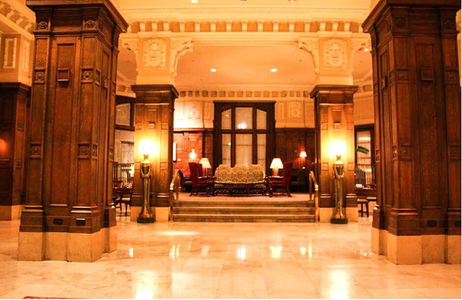 The lobby at the Chateau Laurier
