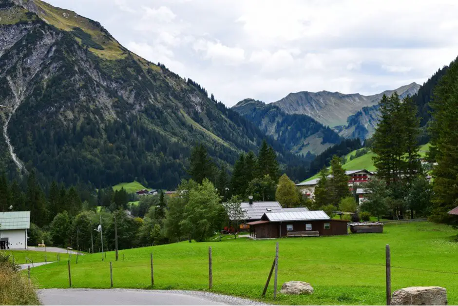 View from the Schwendl region into the Kleinwalsertal