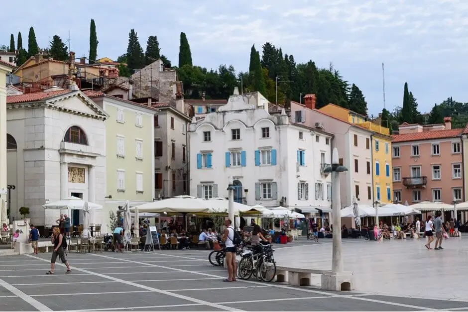Am Tartini Platz in Piran, das Fischerdorf an der Adria