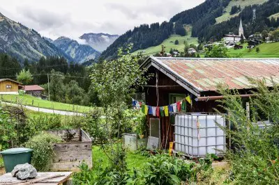 A garden in Kleinwalsertal Vorarlberg Austria