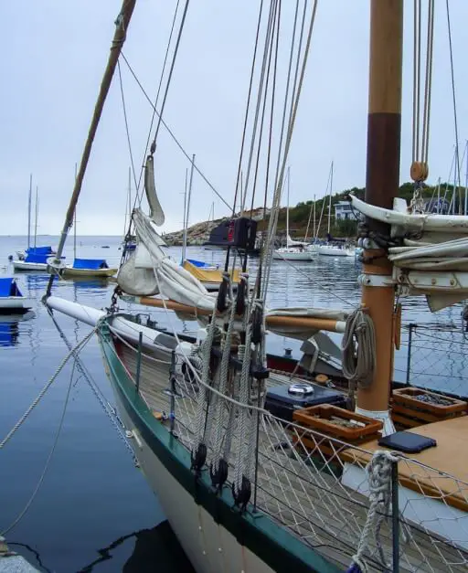 Sailboat in the harbor of Rockport