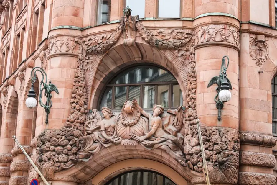 Window over a bank entrance in Stockholm