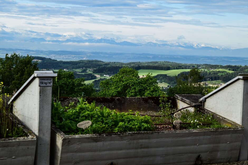 Bad Kreuzen - herb bed with a view of the Alps - three monasteries