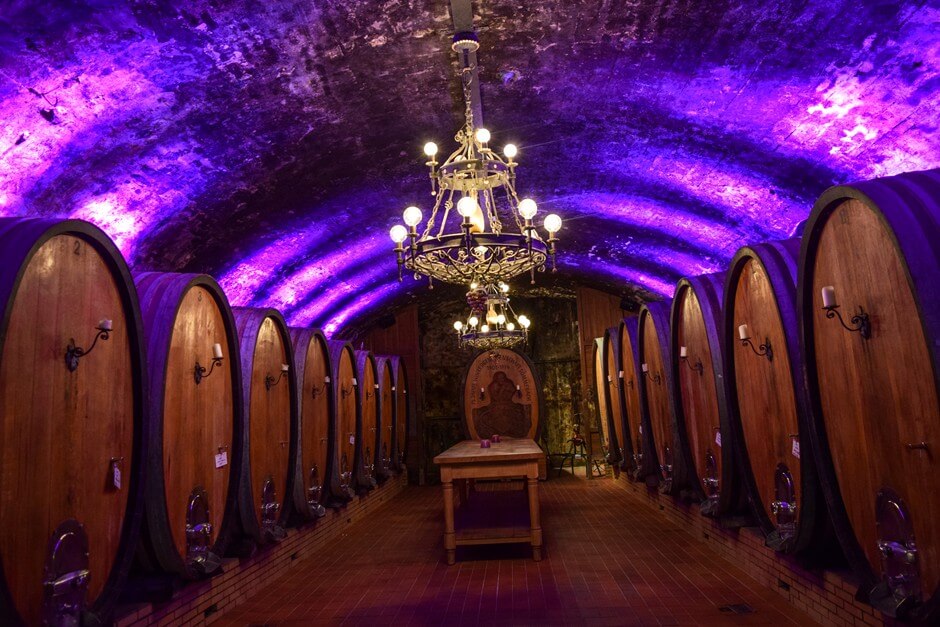 Lighting in the wine cellar in Sommerach