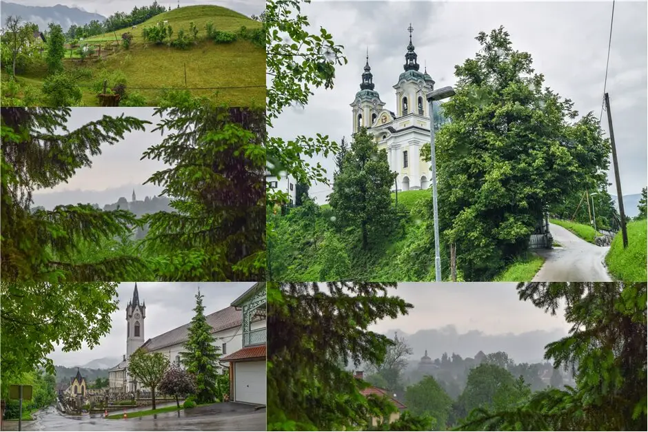 Surroundings of Kamnik in the rain