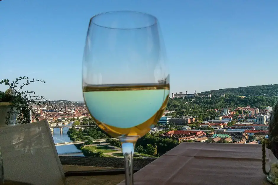 View on Würzburg enjoy a glass of wine