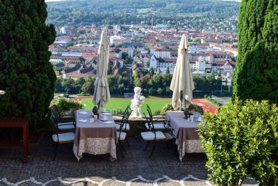 Breakfast terrace overlooking Würzburg